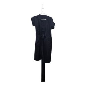 J.Crew Navy Wrap Midi Dress XS Tie Waist Work Office Classic
